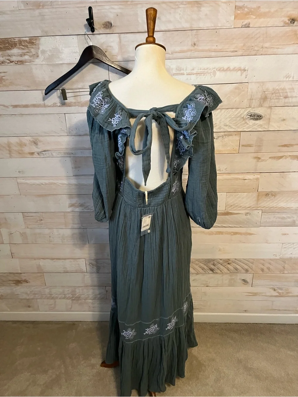 NWT Free people size M Lovers Lane maxi dress in dried pine